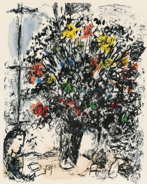 Marc Chagall Painting - La litografía de lectura contemporánea de Marc Chagall